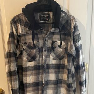 Howitzer (Buckle) Brand flannel with hoodie
